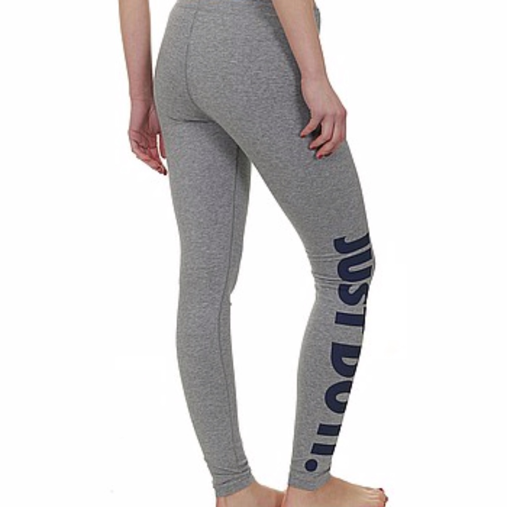 Nike Women's Grey Tights - Just Do It Logo